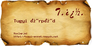 Tugyi Árpád névjegykártya